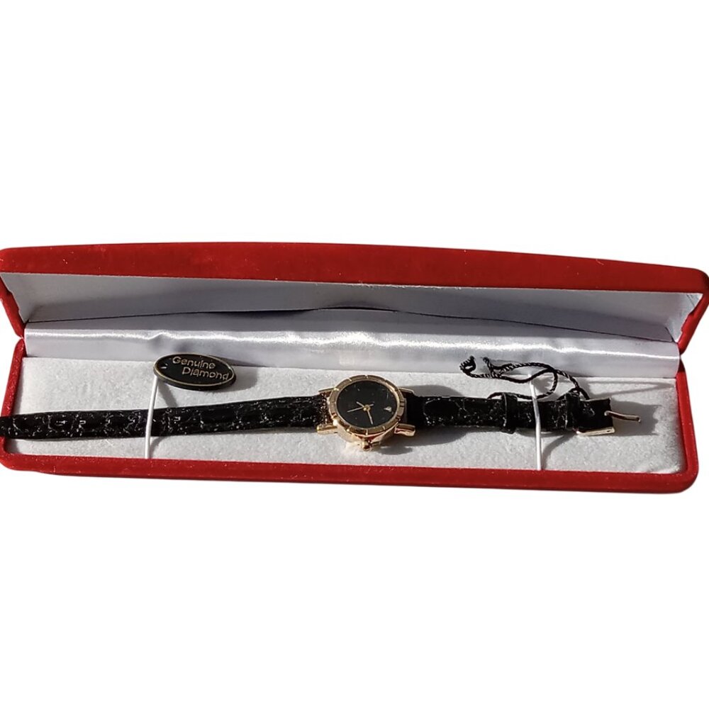 Stainless Steel Quartz Watch with Genuine Diamond